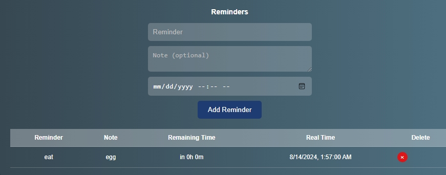 Reminder Feature